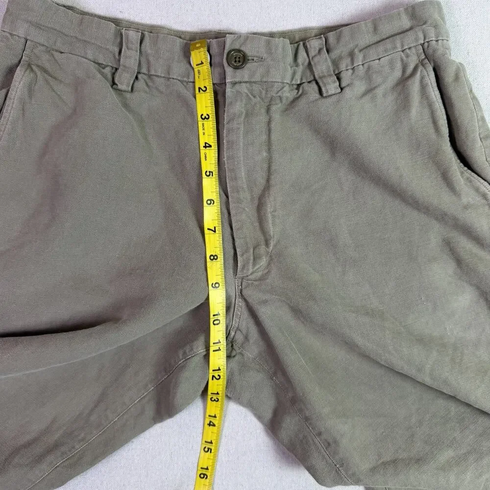 Banana Republic Linen Cotton Straight Leg Khaki Chino Pants Men's 34x30 Safari